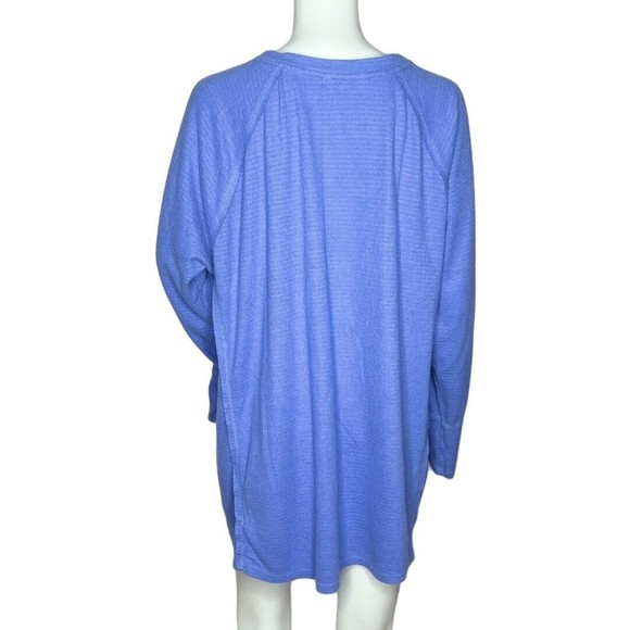 Wildfox Women’s Haley Thermal Top Blue Brushed Long Sleeved V-Neck Size XXL - Picture 4 of 8